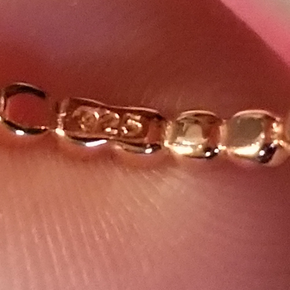 Rose Gold Color Beaded Sterling Silver w/CZ Stones - Picture 4 of 6